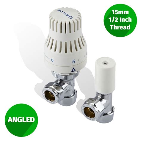 Angled Straight Designer Radiator Towel Rail Valves Thermostatic 15mm