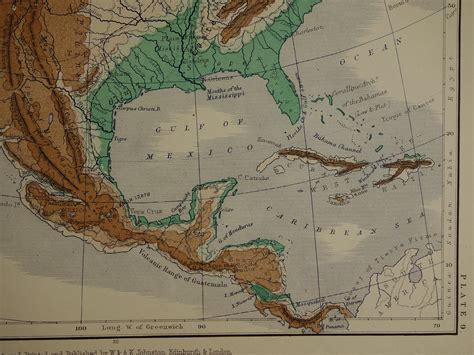 Noord-Amerika antieke kaart van Noord-Amerika 140+ jaar oude landkaart ...