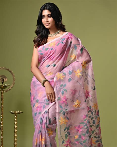 PRICE INR 45,000 The beauty of Muslin silk Jamdani sarees lies in the