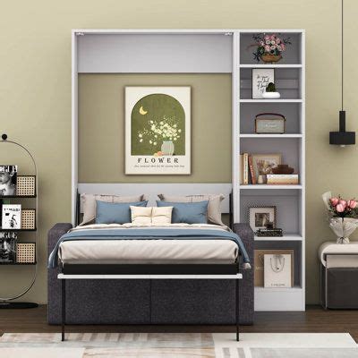 Wildon Homeemenie Murphy Bed Wall Bed With Sofa And Shelves Wayfair