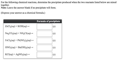 Solved 1 Write The Net Ionic Equation For The Precipitation Chegg