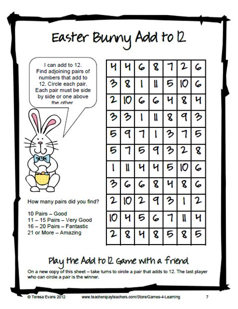 Fun Games 4 Learning Easter Math Freebies Happy Easter