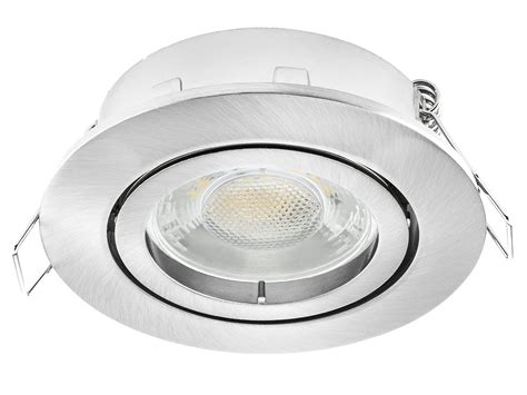 LED Einbaustrahler warmweiß GU10 3W 230V Edelstahl Optik rund schwenkbar