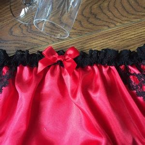 Foxy Red Satin Bikini Panties Knickers Lace Bows MEDIUM XXL Etsy UK