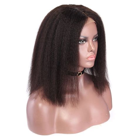 Lace Front Human Hair Wigs Kinky Straight Brazilian Lace Wigs 120 Density