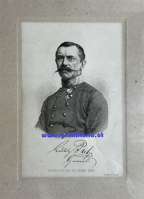 G K Militaria Portrait General Ludwig Von Pulz Ritter Des Milit R