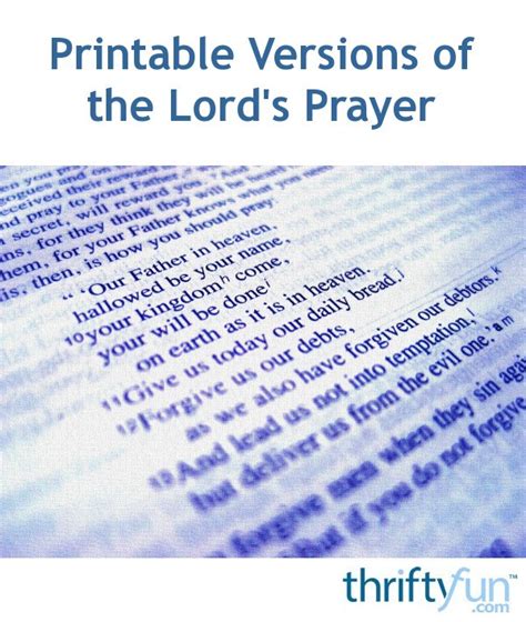 Printable Versions of the Lord's Prayer | ThriftyFun