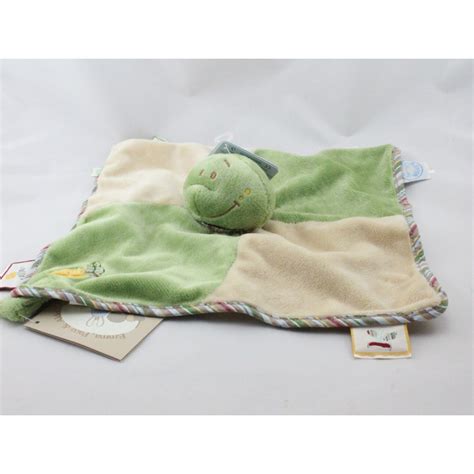 Doudou Plat Grenouille Verte Foulard Ray Aldo Noukie S