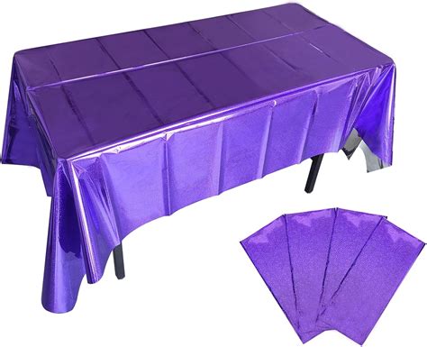 Amazon 4 Pack Iridescent Plastic Tablecloths Purple Iridescent