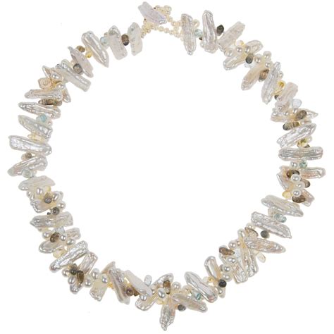 'Asia' Mixed Pearl and Semi Precious Stone Necklace in White | Coleman ...