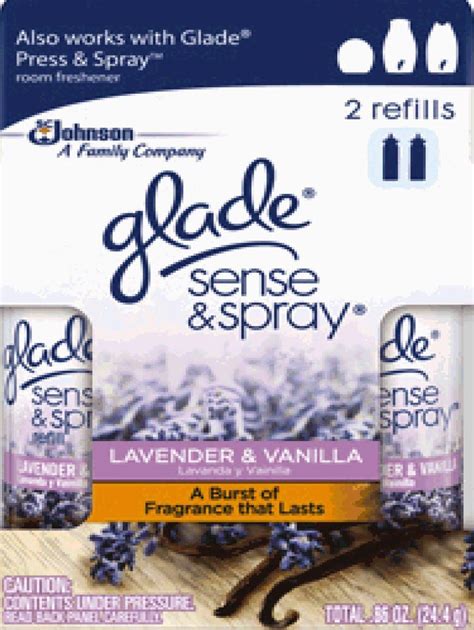 Glade Sense And Spray Refills Twin Pack Lavender And Vanilla 0 86