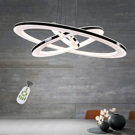 Zmh Led Lampe Suspension W Cercles Luminaire Plafonnier Hauteur Et