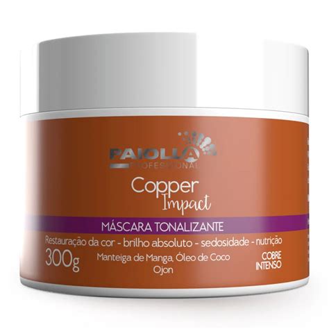 Mascara Tonalizante Cobre Fio Branco - Paiolla Máscara Impact Tonalizante 300g Copper Cobre | Shopee Brasil