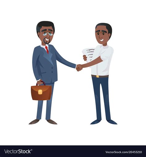 Black Businessmen Shaking Hands Royalty Free Vector Image