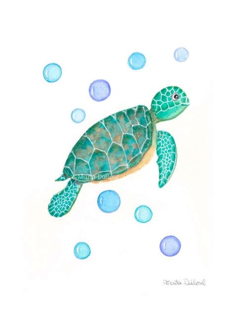 Sea Turtle Art Print This Is A Print Of An Original Watercolor