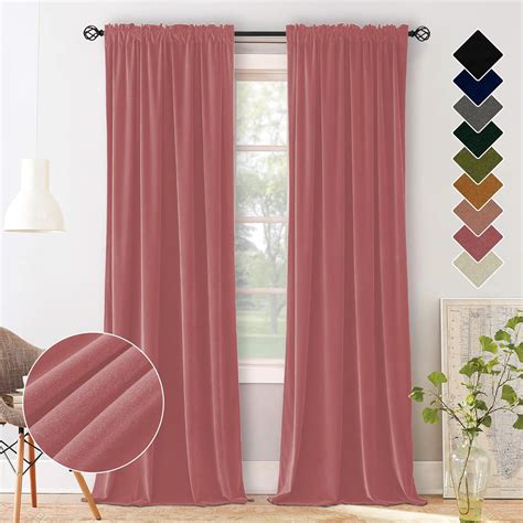 Amazon CUCRAF Dusty Rose Velvet Curtains 108 Inches Long Soft