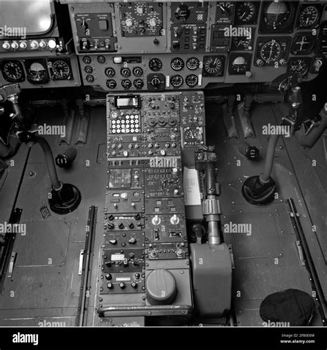 Cockpit with operating bodies of a Westland SH-14D Navy Lynx helicopter ...