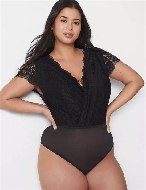 Lace And Mesh Bodysuit Lanebryant