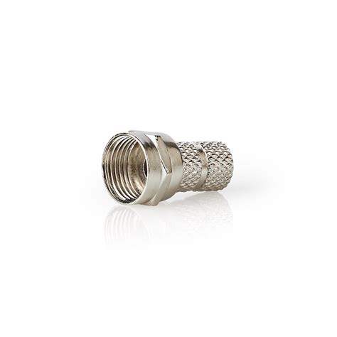 F Connector Straight Male Nickel Plated Ohm Twist On