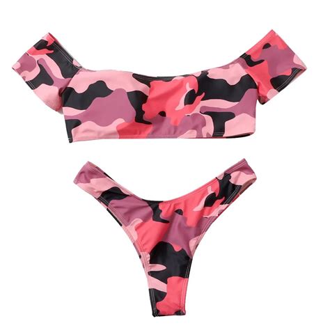 KLV Women Floral Print Beach Swimsuit Swimwear Bathing Monokini Padded Bikini Brazilian Bikini