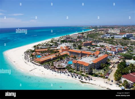 Palm And Eagle Beach On Aruba Stock Photo Alamy