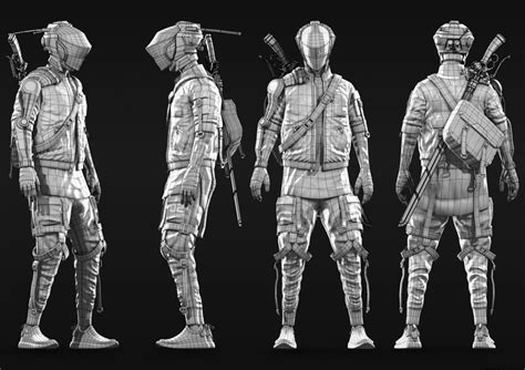 D Model Cyberpunk Mercenary Character Vr Ar Low Poly Rigged Cgtrader