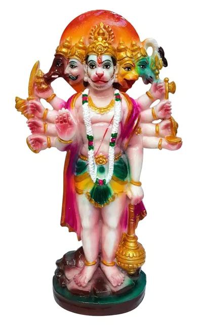 Lord Panchmukhi Hanuman Ji Statue Murti Idol Indian Showpiece Temple