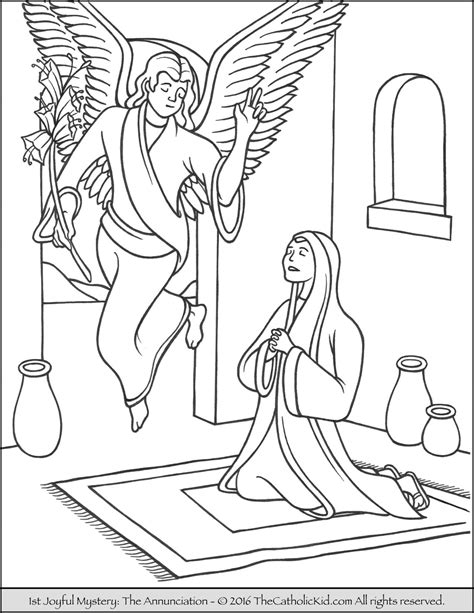 Joyful Mysteries Rosary Coloring Pages - The Catholic Kid