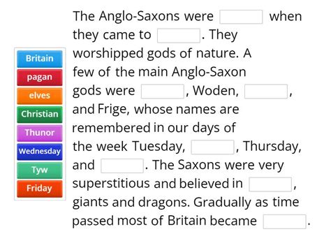 Anglo-saxon religion - Missing word