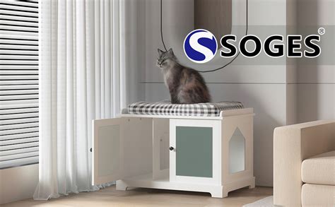 Soges Inch Cat Litter Box Enclosure Hidden Cat Washroom Indoor