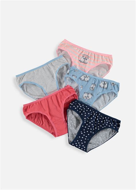 Assorted Pug Cotton Bikinis 5 Pack Za