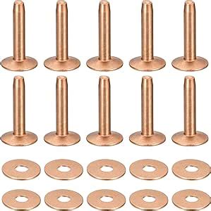 Amazon Uxcell Set Copper Rivets And Burrs X X Mm Solid