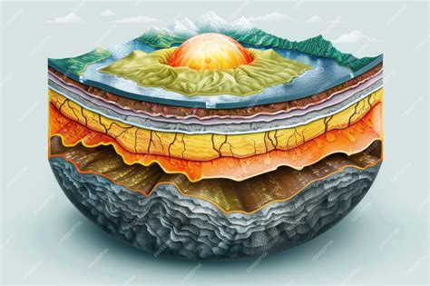 Infografía De Las Capas De La Tierra Desde El Núcleo Hasta La Exosfera Explorando La Corteza Del