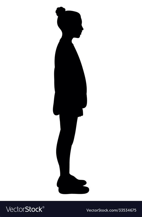 Silhouette child standing Royalty Free Vector Image