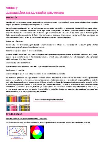 Tema Anomalias De La Vision Del Color Pdf