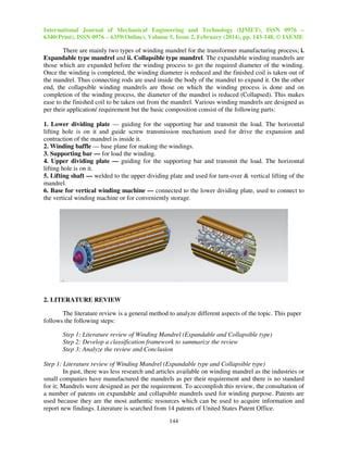 Expandable And Collapsible Winding Mandrel A Literature Review Pdf