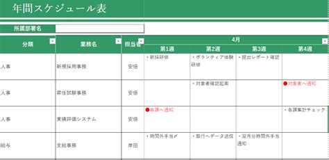 年間スケジュール表の作り方、書き方、運用の仕方 Word＆excelで業務マニュアルを活用するブログ