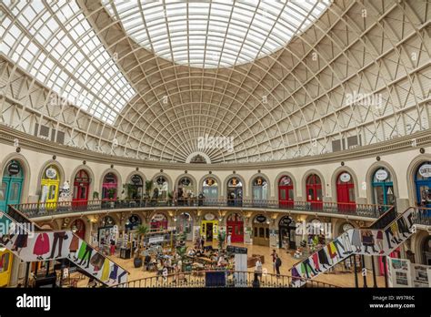 Inside Leeds Corn Exchange Building With Lots Of Shops And Boutiques