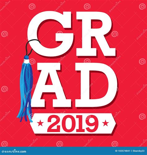 Class Of 2019 Congratulations Graduate Typography With Stars And Stock