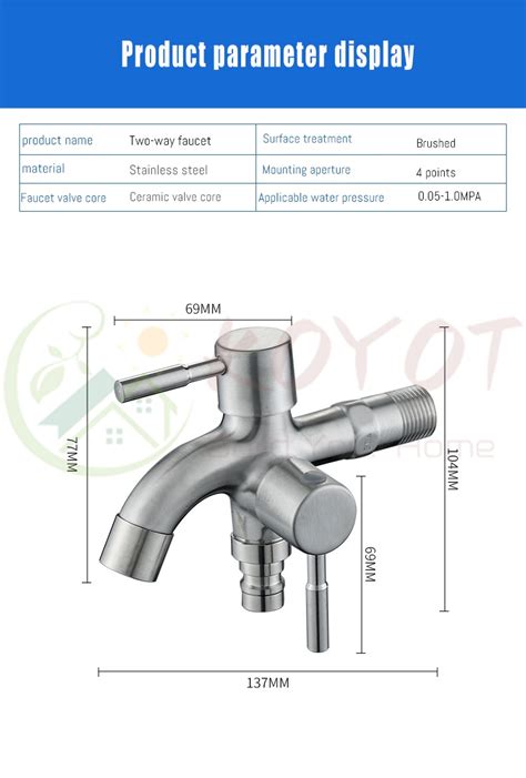 Koyot Stainless Steel In Out Head Two Way Water Washer Tap