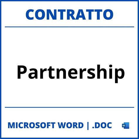 Fac Simile Contratto Di Partnership