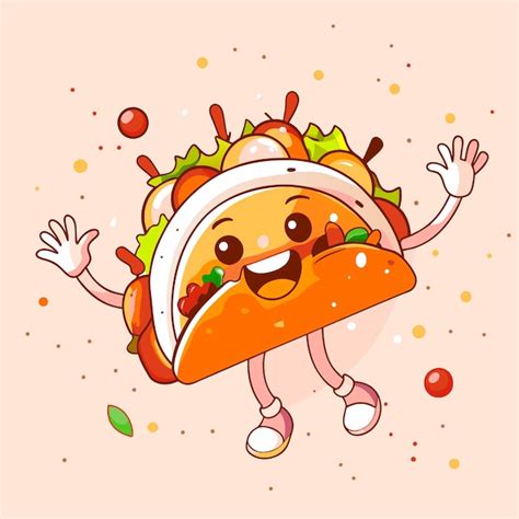 Premium Vector Hand Drawn Taco Cartoon Illustration Vector