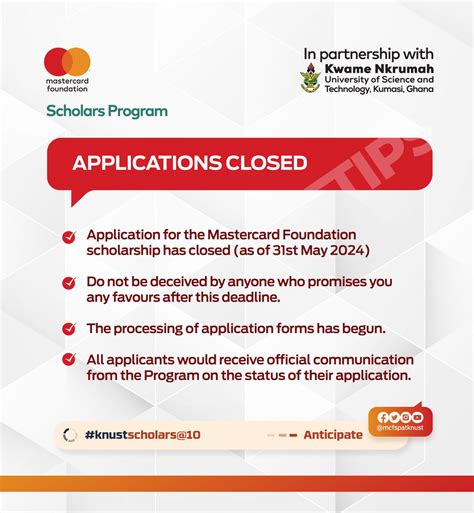 NOTICE TO THE GENERAL PUBLIC Applications Closed Mastercard