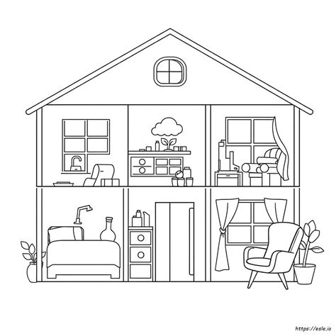 Comodos Da Casa Para Colorir - Partes Da Casa Para Colorir - Atividade Para Imprimir | ESLE