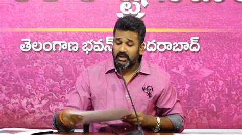 LIVE BRS Leader Manne Krishank Press Meet At Telangana Bhavan YouTube