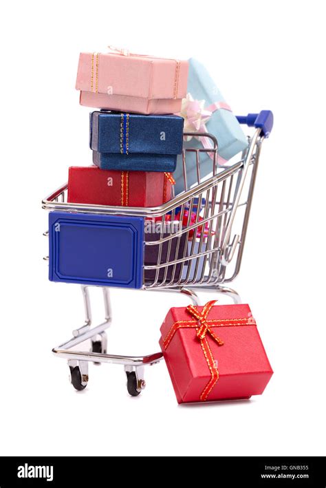 T Boxes On Grocery Cart Stock Photo Alamy