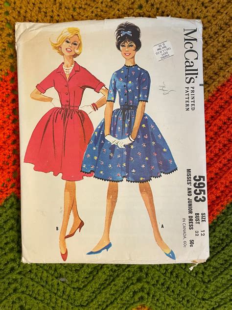 Vintage Mccall S Sewing Pattern Misses Dress Etsy