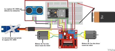 Construction dun robot commandé par ESP32 qui détecte et évite les