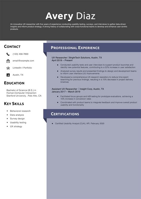 Best User Experience Researcher Resume Examples and Templates for 2025