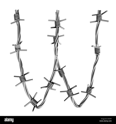 Letter W made from barbed wire Stock Photo - Alamy